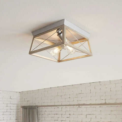 Super Versatile Two Light Flush Mount Ceiling Light Fixture Ideal For Kitchen Lights Hallway Bedroom Living Room Stairwells Entryways