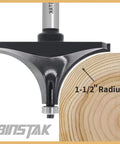 1-1/2 Inch Radius Roundover Router Bit With 1/2 Inch Shank Beading Rounding Over Edging Bit For Edges Molding And Bead Work