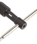 Tap Wrench With T Handle For Hand Turning Taps And Tools, Adjustable Knurled Nut, Recessed Holding Jaws For Gripping Small Taps, 0 To One Quarter Inch Range
