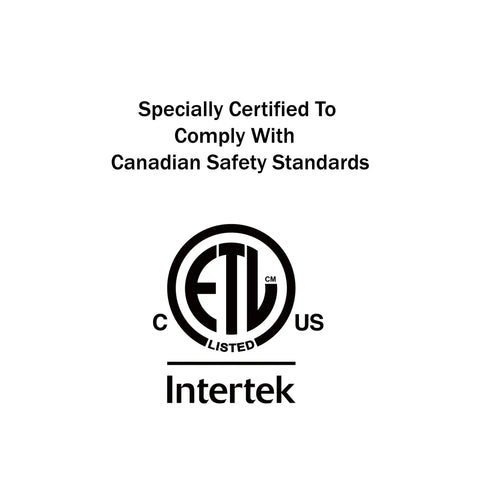ETL Listed certification logo for Interior Flush Mount Ceiling Fixture With White Finish And Glass Globe, 60 Watts Max