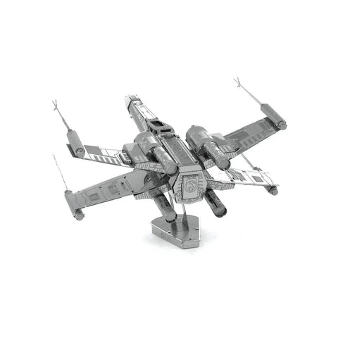 Star Wars X Wing Fighter 3D Metal Model Kit Unassembled No Glue Or Solder Needed Displayed on stand