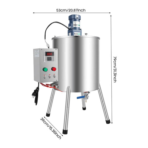 30L Heating Mixing Filling Machine For Paste, Cream, Lipstick, Wax And Candle Gels, stainless steel tank with control panel.