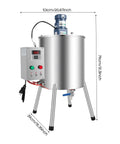 Pro Grade Heating Mixing Filling Machine With 30L Stainless Steel Tank, 120W 110V Lipstick And Paste Filler, Stirrer Included, side view