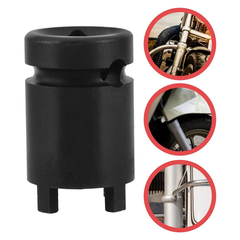 Heavy Duty Four Claw Lug Nut Extractor Kit For Damaged Stuck Bolts Saves Time On Tough Repair Jobs With Precision Splitter Tool Design For Real Mechanics Who Need Results Fast, black steel extractor socket for motorcycle and wheel bolts