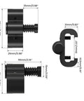 Dimensions of Two Pack Adjustable Barn Door Stopper With Spring Cushion, Heavy Duty Aluminum Black Coated Sliding Door Stop For Flat Track