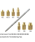 Pro Grade DIY Friendly Heat Set Threaded Inserts Kit For 3D Printing M2 To M8 With Brass Knurled Nut And Embedded Insertion Tip Adapter For T12 Soldering Iron Hot Melt Tool displayed