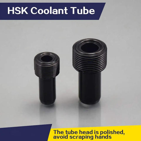 Pro Grade HSK100 Coolant Tube Set With O Ring Swivel Nut, 10 Pieces For HSK Tool Holders, Burr-Free Precision And Durable Fit, Coolant-Through Spindle Ready, milling gear, two black HSK coolant tubes