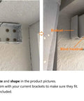 Rock Solid White Box Mount Brackets For Low Profile Horizontal Blinds Fits 2 Inch Square Headrail mounted on wall with blinds.