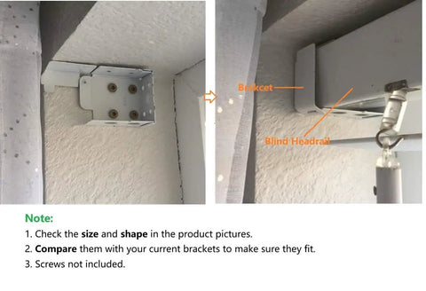 Rock Solid White Box Mount Brackets For Low Profile Horizontal Blinds Fits 2 Inch Square Headrail mounted on wall with blinds.