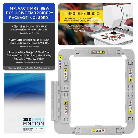 NQ1700E Embroidery Machine With 6x10 Field Must Have Wireless Setup Cuts Jump Stitches Includes BES Blue Lettering Software
