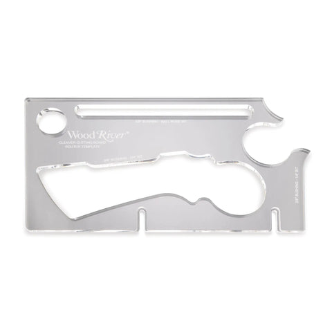 Top Shelf Cleaver Style Cutting Board Router Template, Heavy Duty Clear Acrylic Charcuterie Jig for Serious Woodworkers viewed from above.