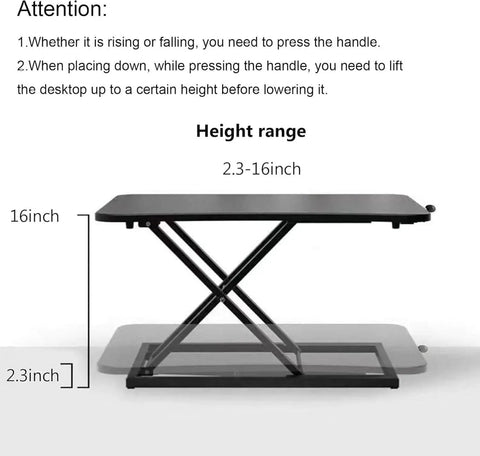 Standing Desk Converter With Adjustable Height Keyboard Riser For Stand Up Desks And Ergonomic Sit Stand Workstations, Black