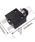 Push Button Thermal Circuit Breaker 15A For 125 250VAC With Manual Reset Waterproof Button Cap L1 Series Overload Protector For Panels And DIY Projects Pro Grade Electrical Safety, 34.8mm body