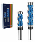 Pro Grade Flush Trim Router Bit Set One Half Inch Shank With Top Bearing Dual Bearing Computer Balanced for precise woodworking