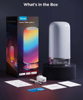 Lit RGBIC Smart Table Lamp 2 with Touch Control, shown with packaging and accessories, 64 Scene Modes, 500lm Brightness.