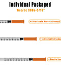 One Milliliter Syringes With Needles 30 Gauge Five Sixteenths Of An Inch 8mm U100 Individually Wrapped Thirty Pack For Lab Research And Medical Use With Clear Readouts And Precise Measurements. 1mL syringe with clear scale and sterile packaging
