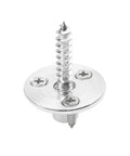 Killer M8x50 Hanger Bolts With T-Nuts For Wood Furniture Joinery Featuring Double Headed Self Tapping Screws on silver circular base.
