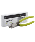 Heavy Duty Cable Cutters Forged In Hardened Carbon Steel Wire Cutter Eats Through Copper And Aluminum Up To 1/0 AWG Without Marring, shown with packaging.