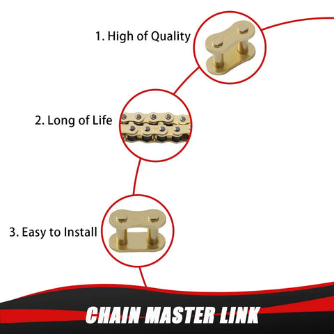 Gold 428 Drive Chain With 116 Links And Chain Breaker Tool For 110Cc To 125Cc Dirt Bikes ATVs Go Karts And 4 Wheelers features