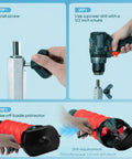 6 Inch Floating Rotating Ice Fishing Auger Drill Bit With 2 Ice Anchor Drill Adapters And 2 Blades Nylon Attachment setup steps