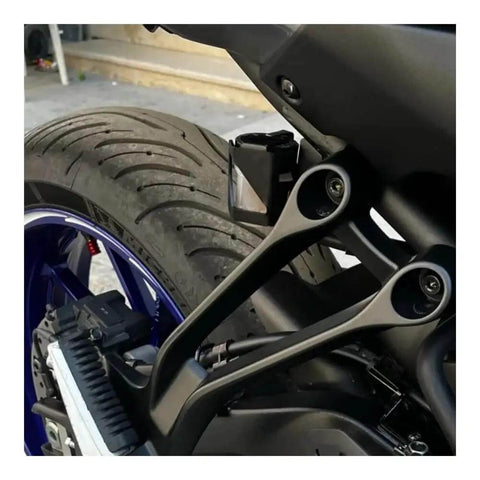 Rugged Rear Brake Fluid Reservoir Guard For Pan America 1250S Motorcycle durable oil tank cover installed on rear wheel.