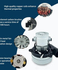 Beefy 120V Central Vacuum Motor Replacement, 2 Stage, 1100W, 97CFM, shown with copper coils and fan wheel design