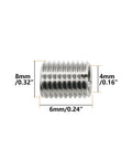 Top Grade Stainless Steel Threaded Inserts For Furniture Hardware 20 Pack M4 M8 L6mm shown with dimensions and detail.