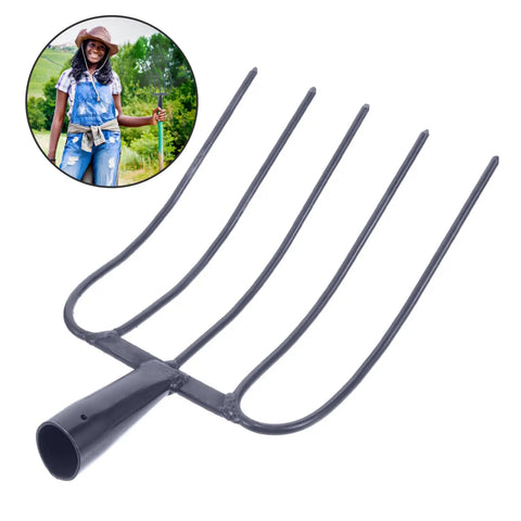 Multi Use Manure Fork For Lawn Care And Rural Property Maintenance Heavy Duty Iron Pitchfork with iron head and five tines
