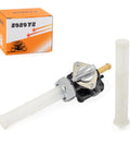 Vacuum Fuel Petcock With 22mm Straight Outlet For Sportster 883 XL883 XLH883 And Sportster 1200 XL1200 XLH1200 Models From 1995 To 2006 Replacement Valve For Motorcycle Fuel System shown with packaging and filter.