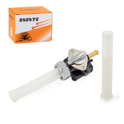 Vacuum Fuel Petcock With 22mm Straight Outlet For Sportster 883 XL883 XLH883 And Sportster 1200 XL1200 XLH1200 Models From 1995 To 2006 Replacement Valve For Motorcycle Fuel System shown with packaging and filter.