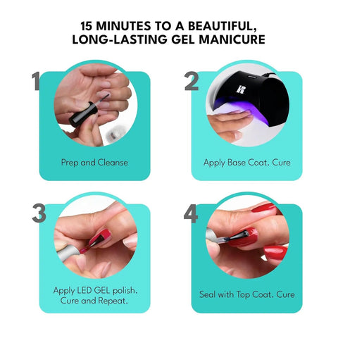 Steps to use Hollywood Vibes Hema Free Gel Nail Polish Delivers Long Lasting Chip Resistant Manicure For Weeks Safe For Sensitive Skin 9ml Bottle