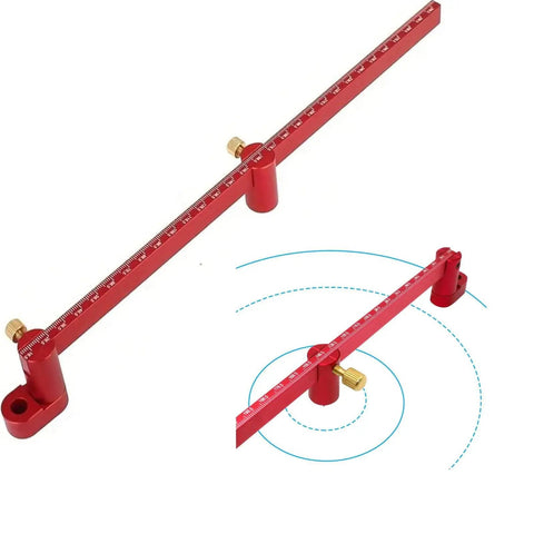 Kickass Shop Tested 300Mm Woodworking Compass Tool Crafted From Heavy Duty Aluminum Alloy Circle Marking Gauge top view with scale.