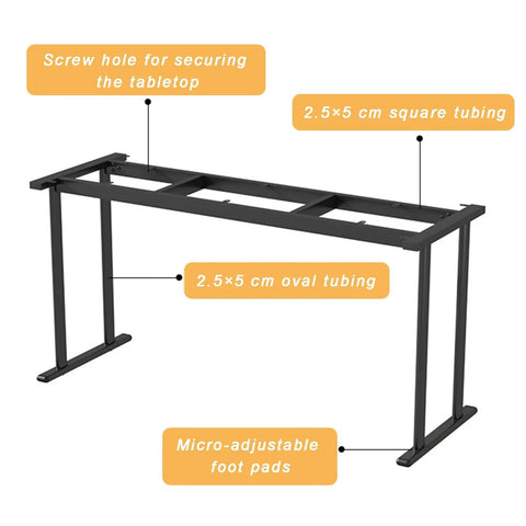 Heavy Duty Movable Metal Table Legs Featuring Locking Brake Casters Dual Reinforced Crossbars Waterproof Rustproof Carbon Steel Desk Base Hella Sturdy Design That Rolls Super Smooth on Any Floor