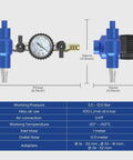 MR CARTOOL blue aluminum coolant vacuum refill tool with pressure gauge and 3 adapter sizes