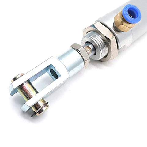 Close-up of Compact Pneumatic Cylinder Kit With 32mm Bore And 50mm Stroke Double Acting Air Cylinder Including Y Connector