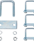 Heavy Duty Leaf Spring Clamp Kit Fits Up To 3 Inch Wide Springs Locks Leaves Tight For Super Axle Torque Control And Sturdy Suspension Stability, 4 Pack U-bolts and plates
