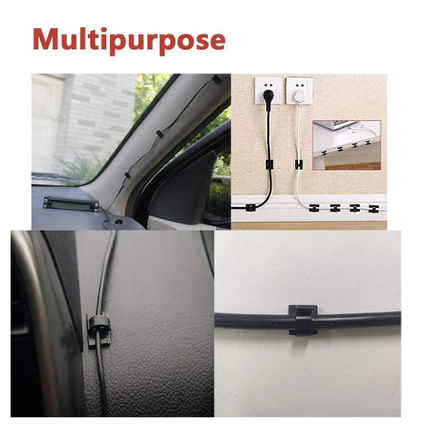 40 Pack Cable Clips With Strong Adhesive Tape For Wire Organization And Cord Management In Car, Office, And Home