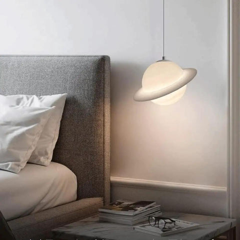 Room Pendant Lamp With Acrylic Saturn Design, Kid Friendly Princess Style Suspension Light For Kids Room, E27 Socket, Max 60W, Cozy Soft Glow Ambient Lighting, Modern Decorative Ceiling Fixture For Home And Nursery