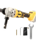 DEROLT Cordless Metal Nibbler with assist handle, two blades, and accessories for precision cutting jobs.