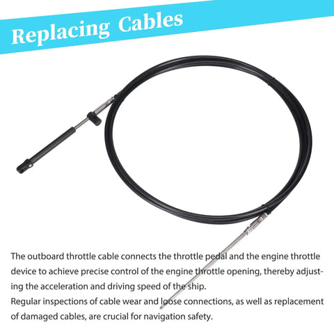 Two Pack 15Ft Gen2 Boat Throttle And Shift Cables For Mercury MerCruiser Force Outboard Engines Fits 4000 Series Controllers Replacement CC18915 Easy Install Durable Marine Cables