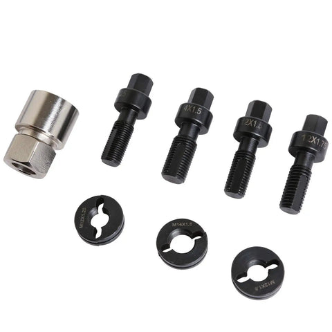All In One Wheel Stud Fix And Re Threader Kit For Cars And Light Vans With M12 1 25 M12 1 5 And M14 1 5 Dies displayed on white background