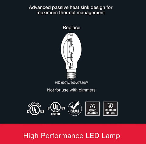 Diagram showing LED Corn Cob Lamp With 360 Degree Light, Adjustable Wattage 120W/100W/80W And Color Temperature for EX39 Base replacement.