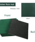 Interlocking Rubber Tiles 20x20x1 Heavy Duty Non Slip Flooring Mat Green showing front and back view for indoor outdoor use