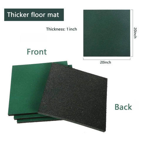 Interlocking Rubber Tiles 20x20x1 Heavy Duty Non Slip Flooring Mat Green showing front and back view for indoor outdoor use