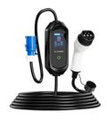 Road Trip Ready Portable EV Charger Type 2 Gt B 7kW 32A One Phase Smart App Bluetooth Control Fast Charge Cable with display and connectors.