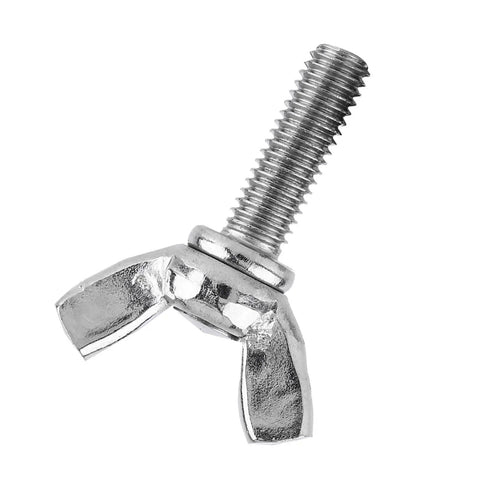 Close-up of Five Pack M5 Wing Screws 304 Stainless Steel Butterfly Bolts Kit For Industrial And Home Appliance Assembly Built Tough Marine Grade Rust Resistant Heavy Duty Machine Thread Fasteners In 12mm Length Options