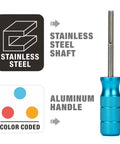 Deutsch Terminal Extraction Tool Kit DT Series with stainless steel shaft and aluminum handle