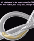 Heavy Duty Flexible Compressor Air Hose, Built Tough Pneumatic Tubing, detailed view of flexible polyurethane tubing with small bend radius.