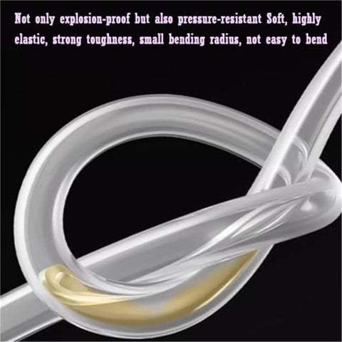 Heavy Duty Flexible Compressor Air Hose, Built Tough Pneumatic Tubing, detailed view of flexible polyurethane tubing with small bend radius.