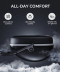 Side view of Noise Cancelling Ear Muffs For Adults And Kids With 35dB Hearing Protection, black, skin-friendly leather, 271g lightweight.